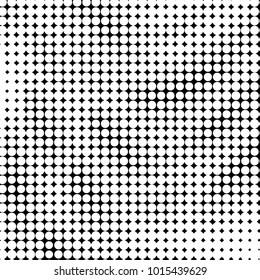 Abstract grunge grid polka dot halftone background pattern. Spotted black and white vector line illustration
