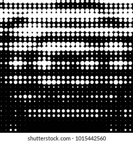 Abstract grunge grid polka dot halftone background pattern. Spotted black and white vector line illustration
