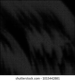 Abstract grunge grid polka dot halftone background pattern. Spotted black and white vector line illustration
