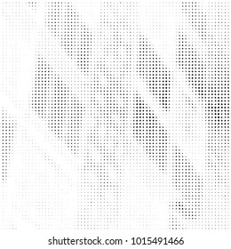 Abstract grunge grid polka dot halftone background pattern. Spotted black and white vector line illustration
