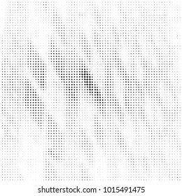 Abstract grunge grid polka dot halftone background pattern. Spotted black and white vector line illustration

