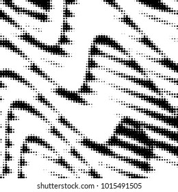 Abstract grunge grid polka dot halftone background pattern. Spotted black and white vector line illustration
