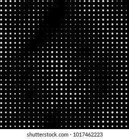 Abstract grunge grid polka dot halftone background pattern. Spotted black and white vector line illustration
