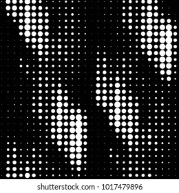 Abstract grunge grid polka dot halftone background pattern. Spotted black and white vector line illustration
