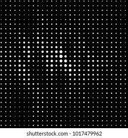 Abstract grunge grid polka dot halftone background pattern. Spotted black and white vector line illustration
