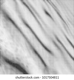 Abstract grunge grid polka dot halftone background pattern. Spotted black and white vector line illustration
