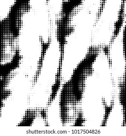 Abstract grunge grid polka dot halftone background pattern. Spotted black and white vector line illustration
