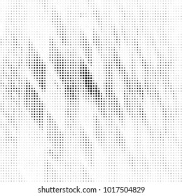 Abstract grunge grid polka dot halftone background pattern. Spotted black and white vector line illustration
