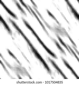 Abstract grunge grid polka dot halftone background pattern. Spotted black and white vector line illustration
