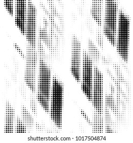 Abstract grunge grid polka dot halftone background pattern. Spotted black and white vector line illustration
