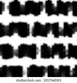 Abstract grunge grid polka dot halftone background pattern. Spotted black and white vector line illustration
