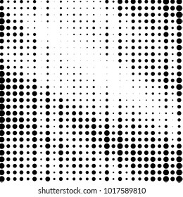 Abstract grunge grid polka dot halftone background pattern. Spotted black and white vector line illustration
