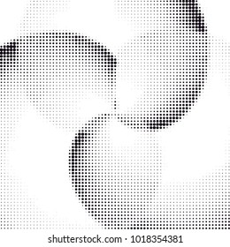 Abstract grunge grid polka dot halftone background pattern. Spotted black and white vector line illustration
