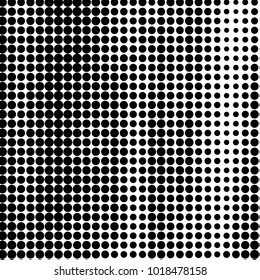 Abstract grunge grid polka dot halftone background pattern. Spotted black and white vector line illustration
