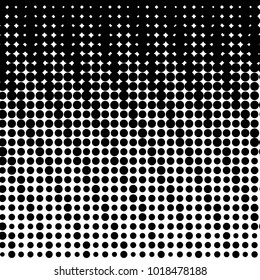 Abstract grunge grid polka dot halftone background pattern. Spotted black and white vector line illustration
