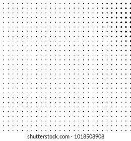 Abstract grunge grid polka dot halftone background pattern. Spotted black and white vector line illustration
