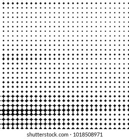Abstract grunge grid polka dot halftone background pattern. Spotted black and white vector line illustration
