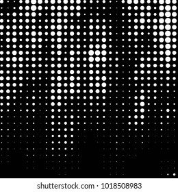 Abstract grunge grid polka dot halftone background pattern. Spotted black and white vector line illustration
