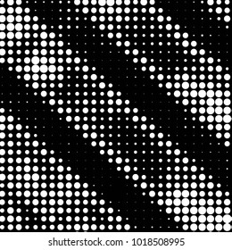 Abstract grunge grid polka dot halftone background pattern. Spotted black and white vector line illustration

