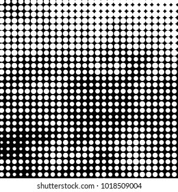 Abstract grunge grid polka dot halftone background pattern. Spotted black and white vector line illustration
