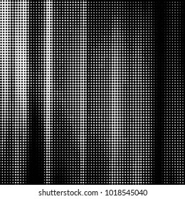 Abstract grunge grid polka dot halftone background pattern. Spotted black and white vector line illustration
