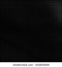 Abstract grunge grid polka dot halftone background pattern. Spotted black and white vector line illustration
