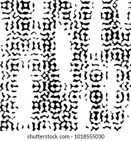 Abstract grunge grid polka dot halftone background pattern. Spotted black and white vector line illustration
