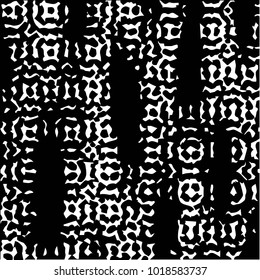 Abstract grunge grid polka dot halftone background pattern. Spotted black and white vector line illustration

