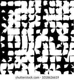 Abstract grunge grid polka dot halftone background pattern. Spotted black and white vector line illustration
