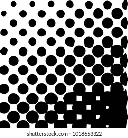 Abstract grunge grid polka dot halftone background pattern. Spotted black and white vector line illustration

