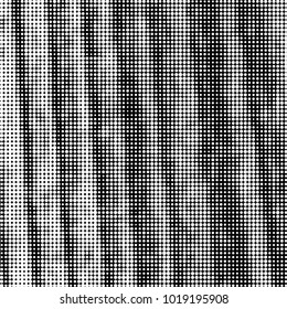Abstract grunge grid polka dot halftone background pattern. Spotted black and white vector line illustration

