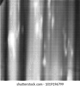 Abstract grunge grid polka dot halftone background pattern. Spotted black and white vector line illustration

