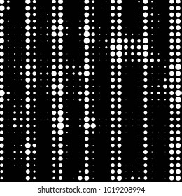 Abstract grunge grid polka dot halftone background pattern. Spotted black and white vector line illustration
