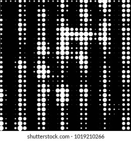 Abstract grunge grid polka dot halftone background pattern. Spotted black and white vector line illustration
