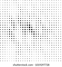 Abstract grunge grid polka dot halftone background pattern. Spotted black and white vector line illustration
