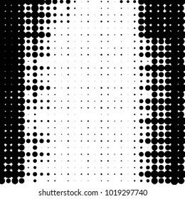 Abstract grunge grid polka dot halftone background pattern. Spotted black and white vector line illustration
