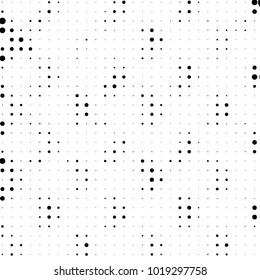 Patrón de fondo de medio tono del punto de la cuadrícula abstracta. Ilustración de líneas vectoriales en blanco y negro
