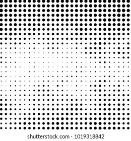 Abstract grunge grid polka dot halftone background pattern. Spotted black and white vector line illustration
