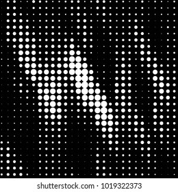 Abstract grunge grid polka dot halftone background pattern. Spotted black and white vector line illustration
