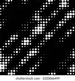 Abstract grunge grid polka dot halftone background pattern. Spotted black and white vector line illustration
