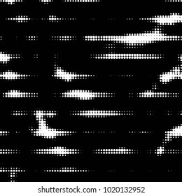 Abstract grunge grid polka dot halftone background pattern. Spotted black and white vector line illustration
