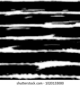Abstract grunge grid polka dot halftone background pattern. Spotted black and white vector line illustration
