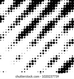 Abstract grunge grid polka dot halftone background pattern. Spotted black and white vector line illustration
