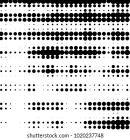Abstract grunge grid polka dot halftone background pattern. Spotted black and white vector line illustration
