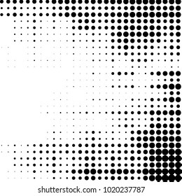 Abstract grunge grid polka dot halftone background pattern. Spotted black and white vector line illustration
