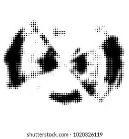 Abstract grunge grid polka dot halftone background pattern. Spotted black and white vector line illustration
