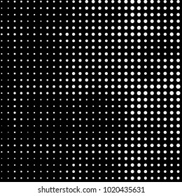 Abstract grunge grid polka dot halftone background pattern. Spotted black and white vector line illustration
