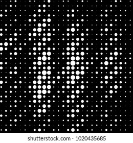 Abstract grunge grid polka dot halftone background pattern. Spotted black and white vector line illustration
