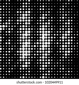 Abstract grunge grid polka dot halftone background pattern. Spotted black and white vector line illustration
