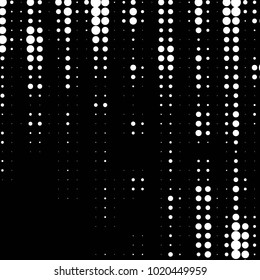 Abstract grunge grid polka dot halftone background pattern. Spotted black and white vector line illustration
